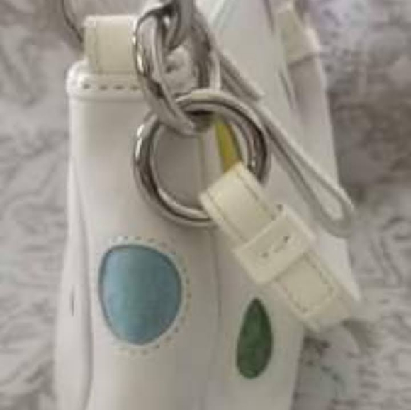 COACH 3677 - Y2K White Leather Mini Dot Baguette Handbag w/ Strap - Ltd. Edition - Picture 3 of 16